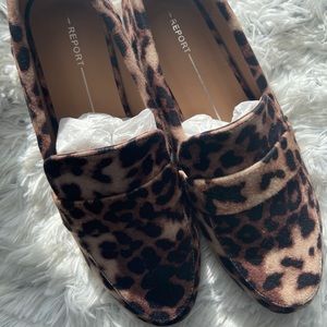 Report leopard flats shoes